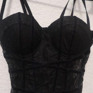 Sexy Black with Straps Bodice